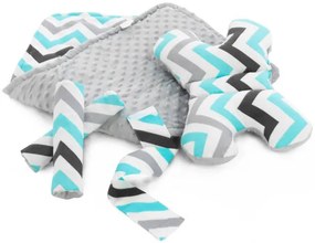 Obojstranná podložka do kočíka 4v1 GREY/WHITE STAR