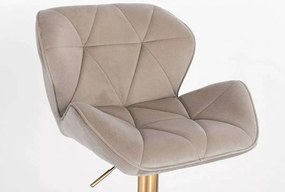 LuxuryForm DESIGN Barová stolička MILANO VELUR na čiernom tanieri - latte