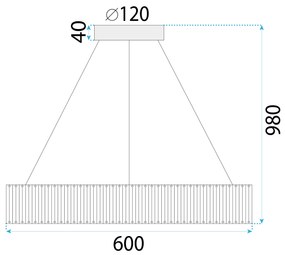 Toolight Toolight, LED závesné svietidlo 24W 4000lm APP1079-CP, zlatá, OSW-08891