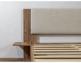 Béžová dvojlôžková posteľ s roštom 160x200 cm Lior – Bobochic Paris