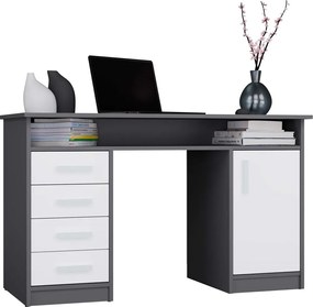 Písací stôl ADA 125 cm antracit/biely