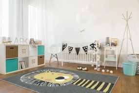 Detský koberec Lima E181A svetlo sivý/žltý, lev
