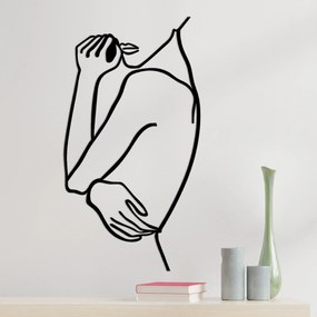 Nástenná kovová dekorácia Žena 2 čierna