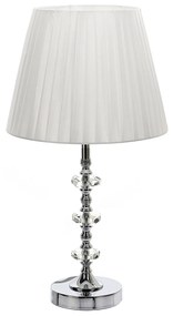 Dekorstudio Stolná lampa striebornej farby s bielym tienidlom 49cm