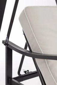 Antracitová/béžová kovová záhradná hojdačka Taurus – Bizzotto