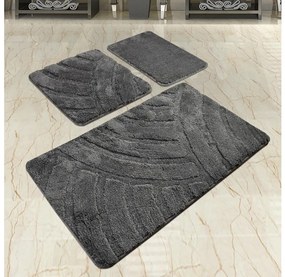 Asir SADA 3x Kúpeľňová predložka ALYA 60/60/100 cm antracit 359CHL1625