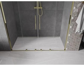 Mexen Velar L Duo, posuvné sprchové dvere do otvoru 170 cm, 8mm číre sklo, zlatá lesklá, 871-170-003-02-50