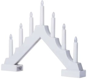 LED Vianočný svietnik 7xLED/2xAA biela