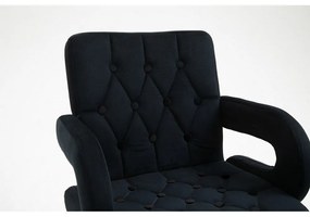 LuxuryForm DESIGN Barová stolička BOSTON VELUR na striebornom tanieri - čierna
