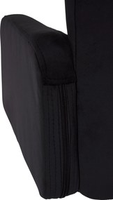 Barová stolička Los Angeles - zamat, chróm rám - čierna