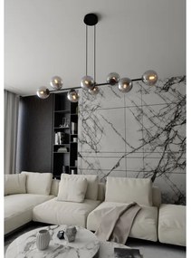 Luster na lanku ROSSI 8xE14/10W/230V čierna/šedá
