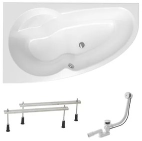 Asymetrická vaňa Laguna Luiza 140x95 cm akrylát ľavá SIKOLU1400LAN, 1 ks