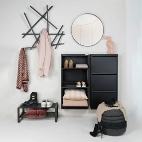 Čierna kovová skrinka na topánky Billy – Spinder Design