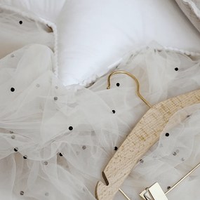 Boho vankúš hviezda s bublinkami biely 44 cm