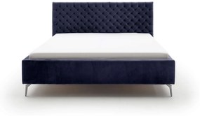 Čalúnená posteľ oliver s úložným priestorom 160 x 200 cm modrá MUZZA
