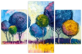 Obraz kopulovitých stromov, olejomaľba (90x60 cm)