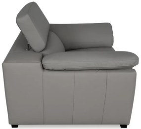 Moderná kožená sedacia súprava LOREN II 3+1+1, sivá (madras - 128 grey)