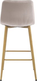 Barová stolička NADO zamatová, tmavá béžová / hnedá