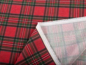Biante Vianočný dekoračný záves PML-078 Červeno-zelené káro 145x150 cm