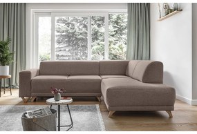 Hnedá rozkladacia/s úložným priestorom rohová pohovka (pravý roh/do L) Classy Sophie – Miuform