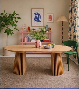 Okrúhly rozkladací jedálenský stôl s doskou v dubovom dekore ø 120 cm Osaka – House Nordic