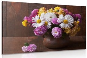 Obraz zátišie s jesennými chryzantémami - 120x80