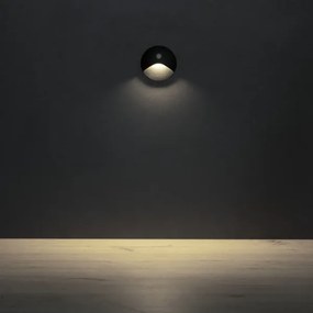 Kanlux 39136 - LED schodové svietidlo EXIN so senzorom, 2,5 W/230 V, 4000 K, IP65, čierne, guľaté