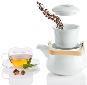 ERNESTO® Kanvica na čaj z bambusu a porcelánu (100310874) | BIANO