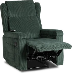 Masážne kreslo SEBASTIAN Green Corduroy