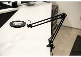 Brilagi - LED Stmievateľná stolná lampa s lupou LED/12W/5V 3000/4200/6000K čierna