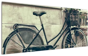 Obraz - Vintage kolo s kvetinami (120x50 cm)