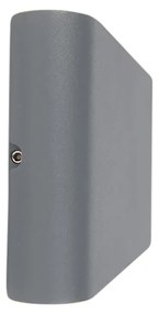 Sada 2 vonkajších nástenných svietidiel tmavosivá 17,5 cm vrátane LED - Batt