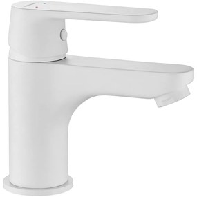 Kuchinox Dima, umývadlová batéria vrátane odtokovej zátky ClickClack h-132, biela matná, LAV-BQD_622D