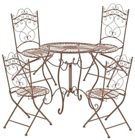 Kovová skladacia stolička Kiran (SET 2 ks) - Hnedá antik