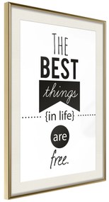 Artgeist Plagát - The Best Things in Life Are Free [Poster] Veľkosť: 30x45, Verzia: Zlatý rám