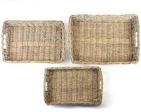 Sada 3 ks pletených podnosů WAZON I přírodní
