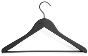 HAY Ramienka Soft Coat Hanger Wide Black w. Bar, set 4ks