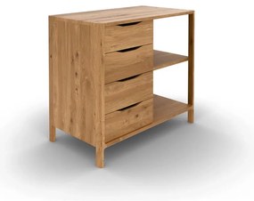 Nízka komoda z dubového dreva v prírodnej farbe 95x80 cm Twig – The Beds