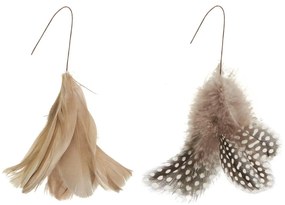 Závesné perie na drôtiku FEATHER DECOR hnedé - viac farieb