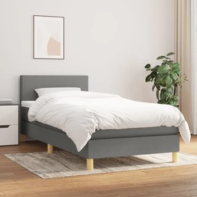 Boxspring posteľ s matracom tmavosivá 90x200 cm látka 3140426