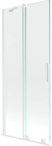 Mexen Velar, 2-krídlová posuvná vaňová zástena 85 x 150 cm, 8mm číre sklo, biela, 896-085-000-01-20
