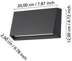 Eglo 900887 - LED Vonkajšie nástenné svietidlo SPONGANO LED/9,5W/230V IP65