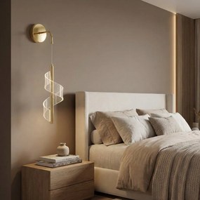 Toolight Toolight, LED nástenné svietidlo, 10W, 1000lm, 4000K, G177-W, zlatá lesklá, OSW-07821