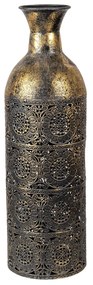 Zlatá dekoračné váza s patinou so vzorom Joslin - Ø 14*47 cm