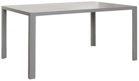 Záhradný stôl HWC-N40, hliník, 140x80cm - svetlo sivá