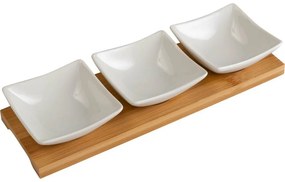 Lamart LT9217 4-dielna súprava servírovacíchmisiek Bambus, 26 x 8 cm