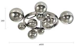 Brilagi - LED Prisadený luster MILLA 10xG9/3W/230V čierny chróm/dymová