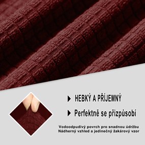 Elastický žakárový poťah na trojmiestnu pohovku BestBerg / vínová