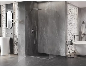 Mexen Lunar-B, výklopný sprchový kút ľavý 100 x 70 cm, 8mm číre sklo, oceľový profil, 832-100-070-97-00-L