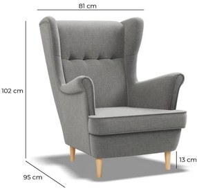 Škandinávske kreslo v tmavosivej farbe